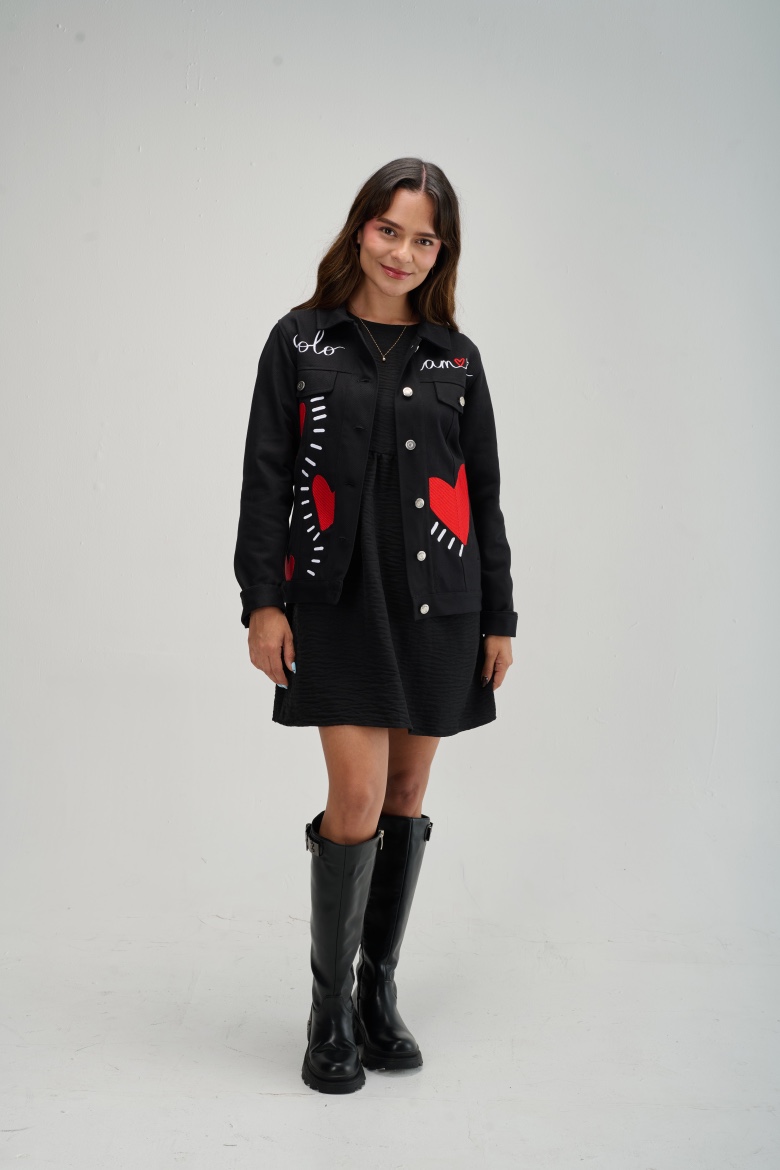 Chaqueta Solo Amor Negro - Imagen 7