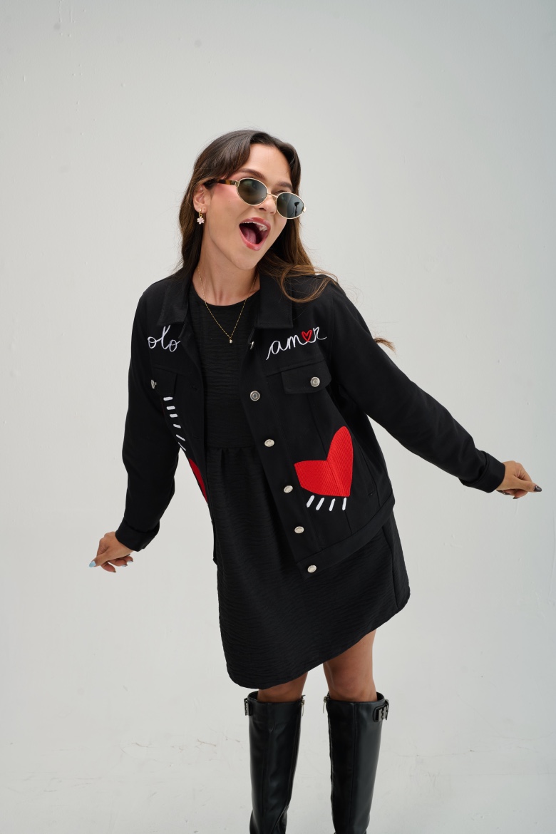 Chaqueta Solo Amor Negro